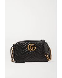 Gucci GG Marmont Mini Quilted-leather Cross-body Bag - Black