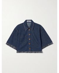 Zimmermann - Rhiannon Cropped Frayed Denim Shirt - Lyst