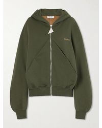 The Attico - Cotton-Jersey Zip-Up Hoodie - Lyst
