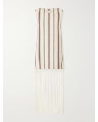 Alix Of Bohemia - Vita Fringed Striped Cotton And Linen-Blend Mini Dress - Lyst