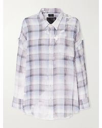 R13 - Distressed Checked Crinkled-Cotton Gauze Shirt - Lyst