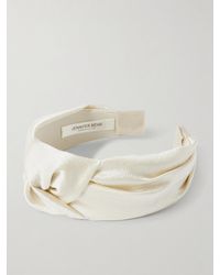 Jennifer Behr - Serre-Tête En Satin De Soie Martelé À Nœud Samaya - Lyst