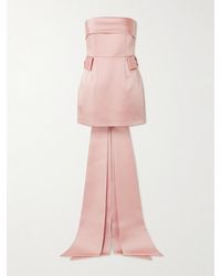 The New Arrivals Ilkyaz Ozel - Lalani Strapless Bow-Embellished Duchesse-Satin Mini Dress - Lyst