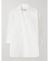 Twp - V-Neck Cotton-Poplin Shirt - Lyst