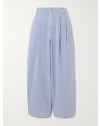 B Sides - Martin Pleated Cotton-Twill Barrel-Leg Pants - Lyst