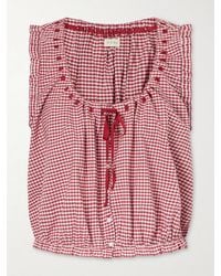 Doen - Traveler Gathered Checked Organic Cotton Blouse - Lyst