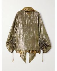 Lanvin - Scarf-Detailed Gathered Lamé Blouse - Lyst
