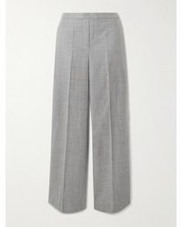 Theory - Pleated Wool-Flannel Wide-Leg Pants - Lyst