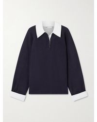 Tory Burch - Wool And Cotton-Blend Polo Shirt - Lyst