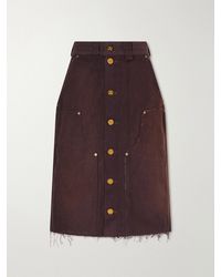 Willy Chavarria - Workwear Faded Frayed Cotton Duck-Canvas Knee-Lenght Skirt - Lyst