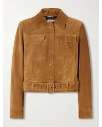 Saint Laurent - Belted Suede Jacket - Lyst