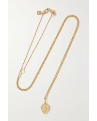Sydney Evan Starburst Crest 14-karat Gold Diamond Necklace - Metallic