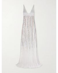 Missoni - Pleated Striped Metallic Ribbed-Knit Maxi Dress - Lyst