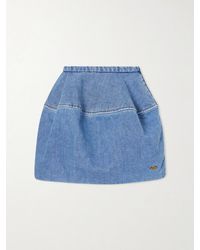 Loewe - Paneled Denim Mini Skirt - Lyst