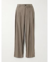 Ssstein - Pleated Twill Wide-Leg Pants - Lyst