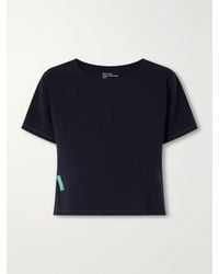 District Vision - Cropped Logo-Appliquéd Stretch-Jersey T-Shirt - Lyst