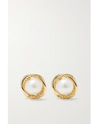 David Yurman Crossover Infinity 18-karat Gold Pearl Earrings - Metallic