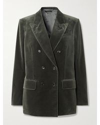 Tom Ford - Double-Breasted Cotton-Blend Velvet Blazer - Lyst
