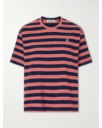 Jil Sander - Loogo-Embroidered Striped Cotton T-Shirt - Lyst