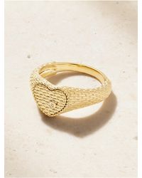 Yvonne Léon - Baby Chevalière Coeur 9-Karat Diamond Signet Ring - Lyst