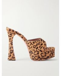 AMINA MUADDI - Dalida 140 Leopard-Print Calf Hair Sandals - Lyst