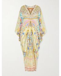 CAMILLA - Embellished Printed Silk Cover-Up - Lyst