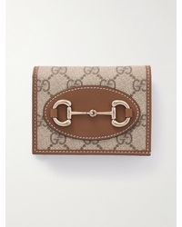 Gucci - 1955 Portemonnaie Aus Leder Und Beschichtetem, Bedrucktem Canvas Mit Horsebit-Detail - Lyst
