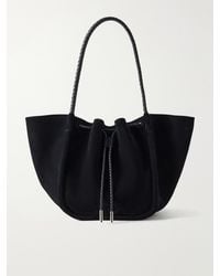 Proenza Schouler - Large Ruched Leather-Trimmed Suede Tote - Lyst