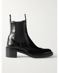 Saint Laurent - Vincent Perforated Leather Chelsea Boots - Lyst