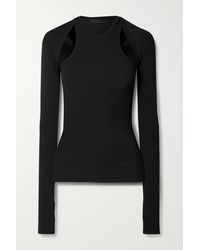 Helmut Lang Layered Ribbed Cotton-jersey Top - Black