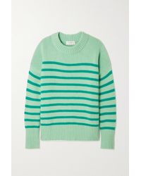 La Ligne Marin Striped Wool And Cashmere-blend Jumper - Green
