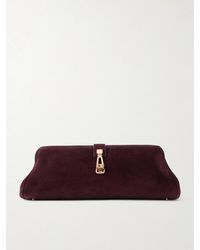 Gabriela Hearst - Paola Embellished Suede Clutch - Lyst