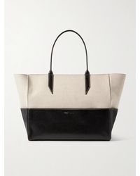Metier - Incognito 36 Linen And Leather Tote - Lyst