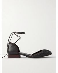Lemaire - Ruched Leather Ballet Flats - Lyst