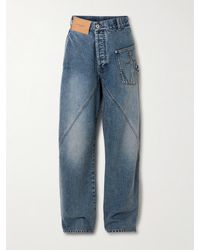 JW Anderson - Twisted Asymmetric Embroidered High-Rise Jeans - Lyst