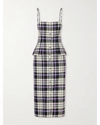 Carolina Herrera - Checked Wool-Blend Midi Dress - Lyst