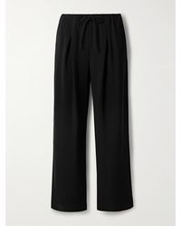 Theory - Pleated Crepe Wide-Leg Pants - Lyst