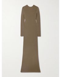 Saint Laurent - Robe Longue En Jersey À Torsade - Lyst