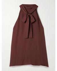 Nili Lotan - Alla Silk-Chiffon Halterneck Top - Lyst