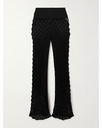 Alaïa - Open-Knit Straight-Leg Pants - Lyst
