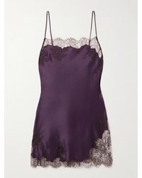 Carine Gilson - Lace-Trimmed Silk-Satin Chemise - Lyst