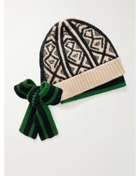 Dries Van Noten - Tie-Detailed Intarsia-Wool Beanie - Lyst