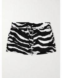 The Attico - Zebra-Print Cotton-Voile Shorts - Lyst