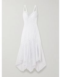 Charo Ruiz - Robe Midi En Voile De Coton Mélangé À Finitions En Dentelle Guipure Blossel - Lyst