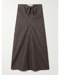 Abadia - Midirock Aus Einer Gestreiften Leinenmischung Zum Binden - Lyst