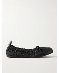Acne Studios - Net Sustain Ruched Leather Ballet Flats - Lyst