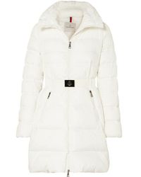 Moncler Belted Quilted Shell Down Jacket - White