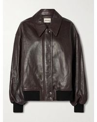 KHAITE - Shelman Leather Bomber Jacket - Lyst