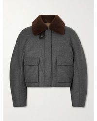 Brunello Cucinelli - Shearling-Trimmed Padded Wool And Cashmere-Blend Down Jacket - Lyst
