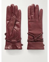 Agnelle - Prune Braid-Detailed Leather Gloves - Lyst